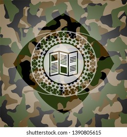 brochure icon on camouflage pattern