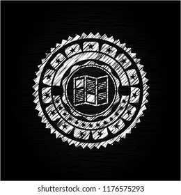 brochure icon on chalkboard