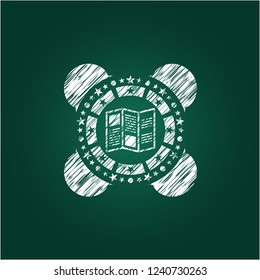 brochure icon on chalkboard