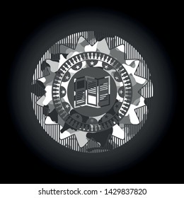 brochure icon on grey camouflaged pattern