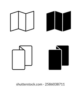 Brochure icon set color editable on white background