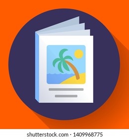 Brochure icon template, advertisement flyer, paper book icon, product promotion, presentation design, vector illustration in flat style