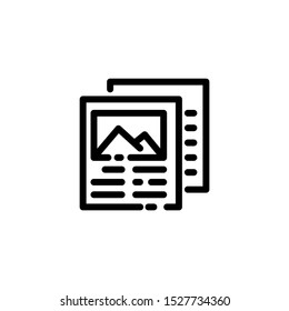 Brochure icon vector illustration isolated on white, designed for web and app, Eps 10