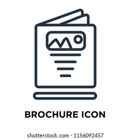 Brochure icon vector isolated on white background, Brochure transparent sign , thin symbols or lined elements in outline style