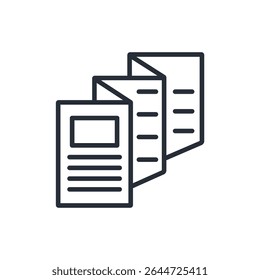 brochure icon. vector.Editable stroke.linear style sign for use web design,logo.Symbol illustration.