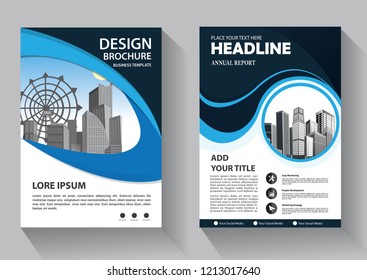 Brochure layout annual report poster flyer with geometric shape