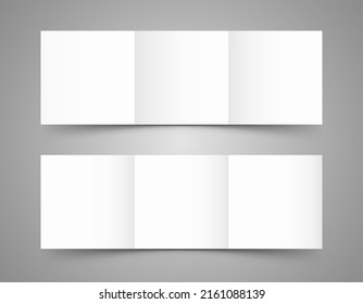 Brochure layout. Blank, white, square shaped brochure with shadow, mockup.