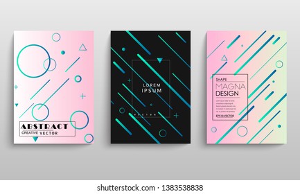 Brochure layout, cover modern design annual report, magazine, flyer in A4 with colourful geometric shapes for business with abstract texture background.