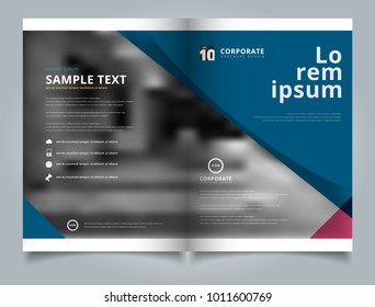 Brochure layout design template, Annual report, Leaflet, Advertising, poster, Magazine, Business for background, Empty copy space, blue color tone vector illustration artwork A4 size.