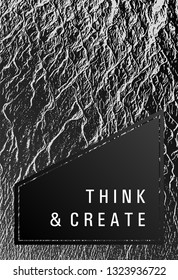 Brochure layout design template. Black and white monochrome waves texture. Business brochure vector cover layout. Buoyant wavy flux background pattern. Research development plan cover.
