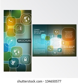 Brochure Layout Design Template with icons