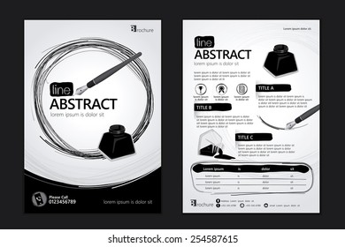Brochure layout design template. Ink concept