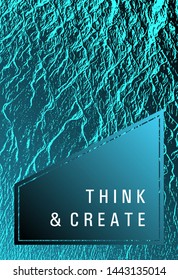 Brochure layout design template. Turquoise sea green marine waves texture. Business brochure vector cover layout. Buzzing flux ripple movement background. Minimal cover page concept.