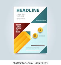 Brochure layout design vector illustration. Cover design for annual report or brochure. Booklet or flyer. Abstract presentation templates. Creative concept in bright colors.