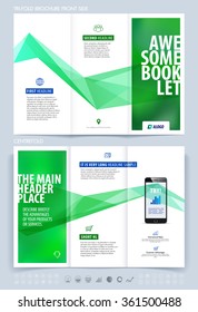 Brochure layout, flyer and cover design template with dynamic waves background. Vector illustration.