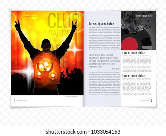 Brochure layout with music event subject