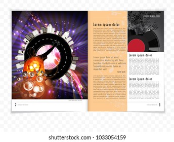 Brochure layout with music event subject