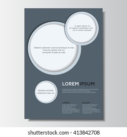 Brochure layout. Printable flyer template. Magazine cover. Gray pamphlet. Brochure design. Brochure cover. Vector illustration, eps 10