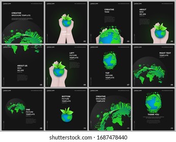 Brochure layout of square format covers design templates 