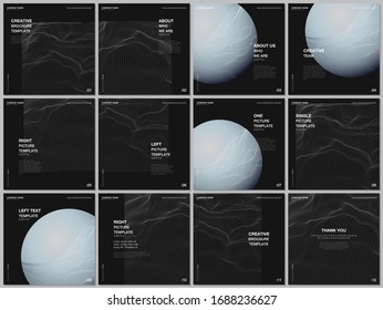 Brochure layout of square format covers design templates for square flyer leaflet, brochure design, report, magazine cover. Cyberspace technology, futuristic digital science technology concept