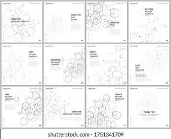 Brochure layout of square format covers design templates for square flyer leaflet, brochure design, report, presentation, magazine cover. Digital business process automation concept vector infographic