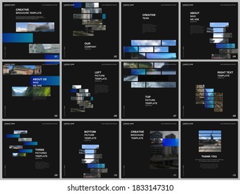 Brochure layout of square format covers templates for square flyer leaflet, brochure design, report, presentation, magazine cover. Modern corporate identity style for any purposes. Business template.