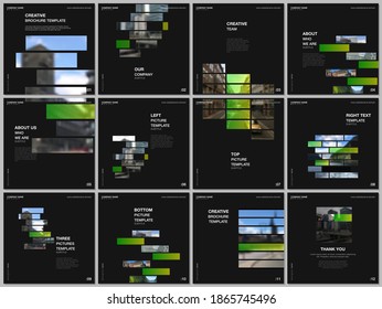 Brochure layout of square format covers templates for square flyer leaflet, brochure design, report, presentation, magazine cover. Modern corporate identity style for any purposes. Business template.