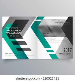 brochure layout template design with geometric shapes