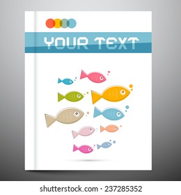Brochure Layout - Template with Fish on Cover