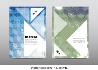 Brochure layout template flyer design vector, Magazine booklet cover abstract background