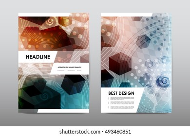 Brochure layout template flyer design vector, Magazine booklet cover abstract background