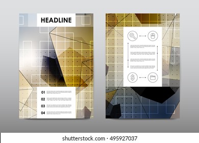 Brochure layout template flyer design vector, Magazine booklet cover abstract background