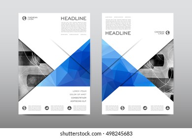 Brochure layout template flyer design vector, Magazine booklet cover abstract background