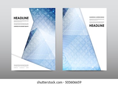 Brochure layout template flyer design vector, Magazine booklet cover abstract background