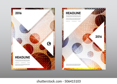 Brochure layout template flyer design vector, Magazine booklet cover abstract background