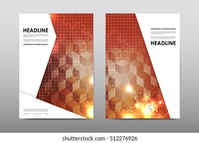 Brochure layout template flyer design vector, Magazine booklet cover abstract background