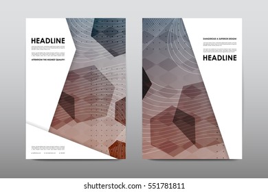 Brochure layout template flyer design vector, Magazine booklet cover abstract background