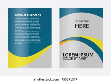 Brochure layout template with front and back design. Vector illustration