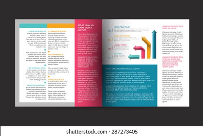 Brochure layout template. Square design.