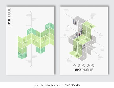 Brochure layout template. Vector business infographics, blur background with elements for magazine, flyer, cover, poster design. A4 size.