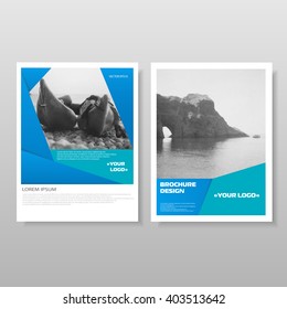 Brochure leaflet. Annual report. Magazine cover, poster template. Cover book. Brochure layout, flyer template. Brochure design. Monument. Nature background. Sea photo. Vector illustration, eps 10
