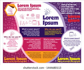 Brochure Leaflet Banner Proposal Design Colorful Science Education. A4