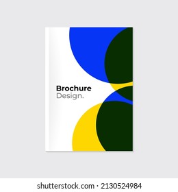 Brochure, leaflet, cover template. Colorful abstract circles design on white background. Annual report
