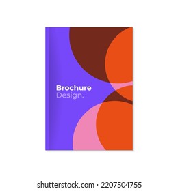 Brochure, leaflet, cover template. Colorful abstract circles design on the blue background. 