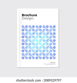 Brochure, leaflet, cover template design. Modern stylish abstract texture. Blue color seamless pattern on white background. A4 blank. Vector eps10