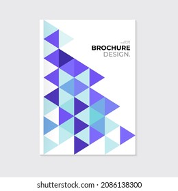 Brochure, leaflet, cover template. Geometric polygonal pattern shapes on white background. A4 Blank design