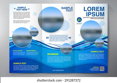 Brochure leaflet design a4 tri-fold template. Vector and illustration