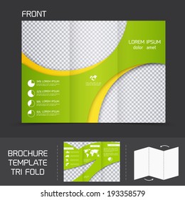 Brochure leaflet design template modern company tri fold newsletter vector illustration