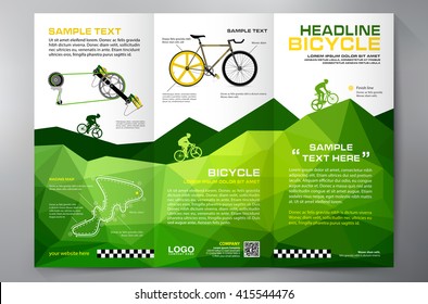 Brochure leaflet design tri-fold template. Vector illustration