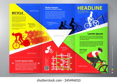 Brochure leaflet design tri-fold vector template.